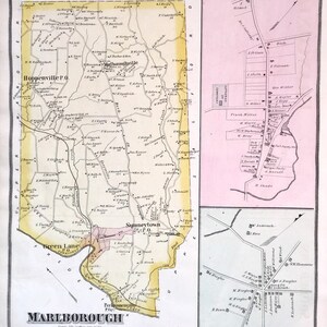 1877 Marlborough Township Montgomery County Pennsylvania Atlas Map  Lederachsville Sumneytown