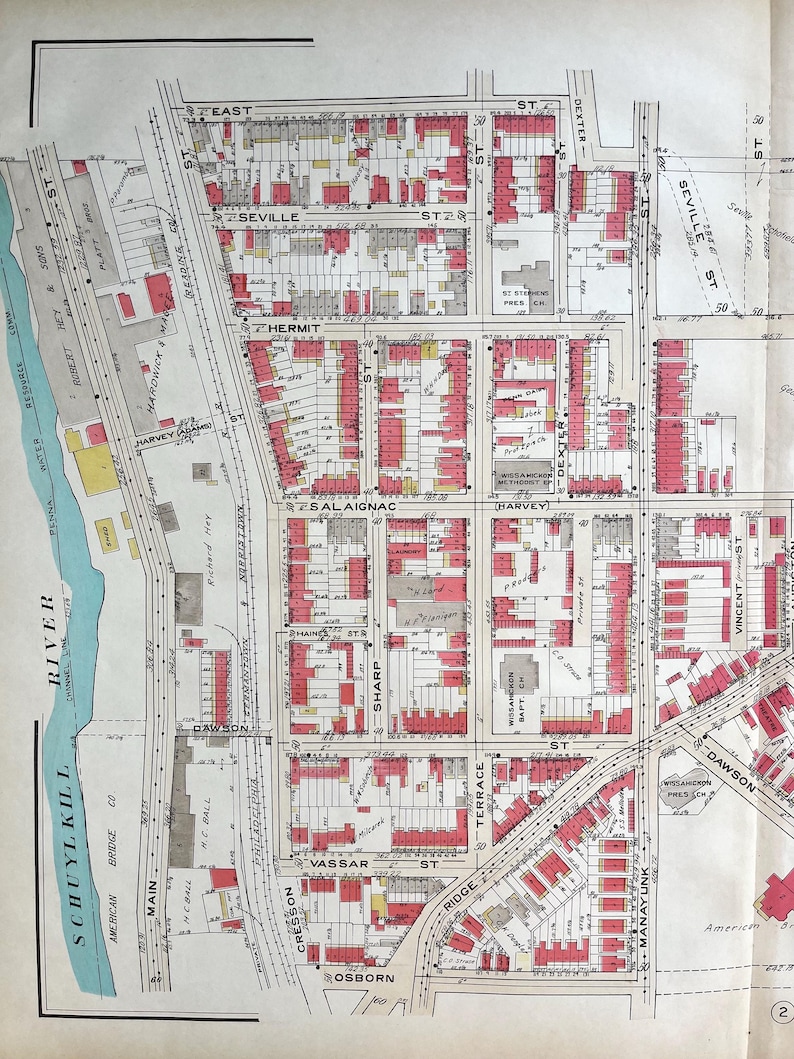 Manayunk Map Manayunk Map, Original 1919 Klinge Atlas, Wissahickon, Ward 21 - Etsy