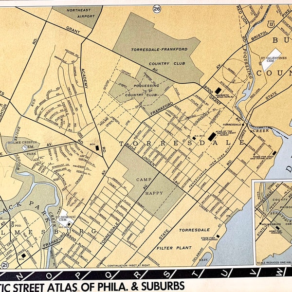 Northeast Philadelphia Map Etsy