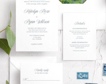 Classic Wedding Invitation with Calligraphy, Elegant Wedding Invitations, Traditional Wedding Invites, Wedding Invitation Suite Timeless