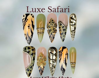 Leopard Print Press On Nails, Luxe Safari Animal Art