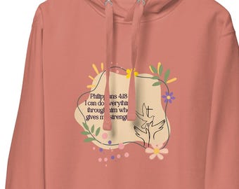 Philipper 4:13 Pullover Hoodie, Christian Streetwear, Bibel Vers Kleidung, Christian Merch