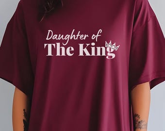 Camiseta cristiana "Hija del Rey", regalo religioso para mujer