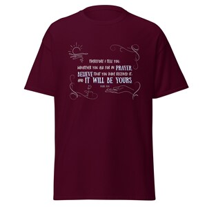 MARK 11:24 Bible verse Christian clothes, Religious gift for believers, Evangelist shirt, Christian crew neck tee