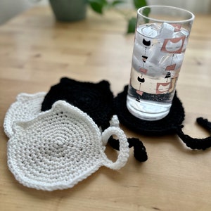 Hand Crocheted Cat Coaster Set of 4