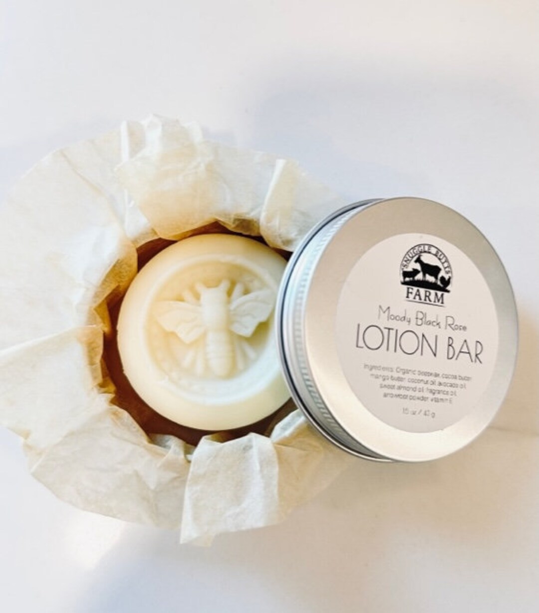Organic Beeswax and Cocoa Butter Lotion Bar Moody Black Rose Etsy