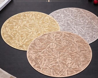 3D Bamboo Grove Luxe Tischset, metallisches Luxustischset, eleganter Essakzent-Set, hitzebeständiges Tischset, modernes Housewarming-Dekorgeschenk