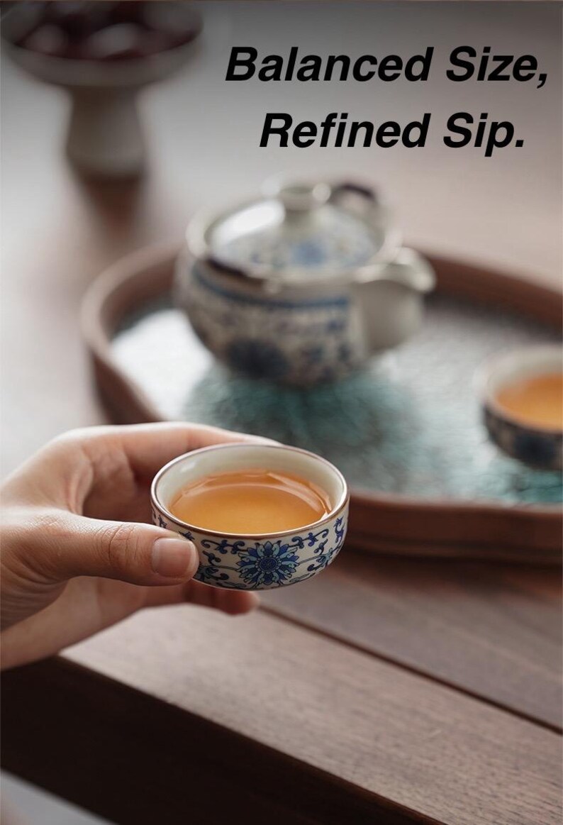 Portable Porcelain Chrysanthemum Tea Set with Travel Case, Chrysanthemum Gongfu Teapot & 3 Cups | Compact Chinese Tea Set, Tea Lovers’ Gifts image 7