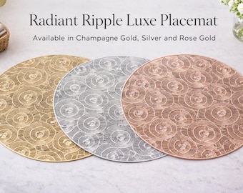 Strahlendes Ripple Luxe Tischset, metallisches Luxustischset, elegantes Essakzent-Set, hitzebeständiges Tischset, moderne Housewarming-Dekorgeschenke