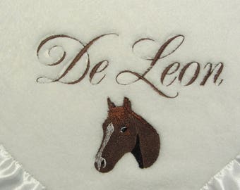 Custom Personalized Horse Baby Blanket