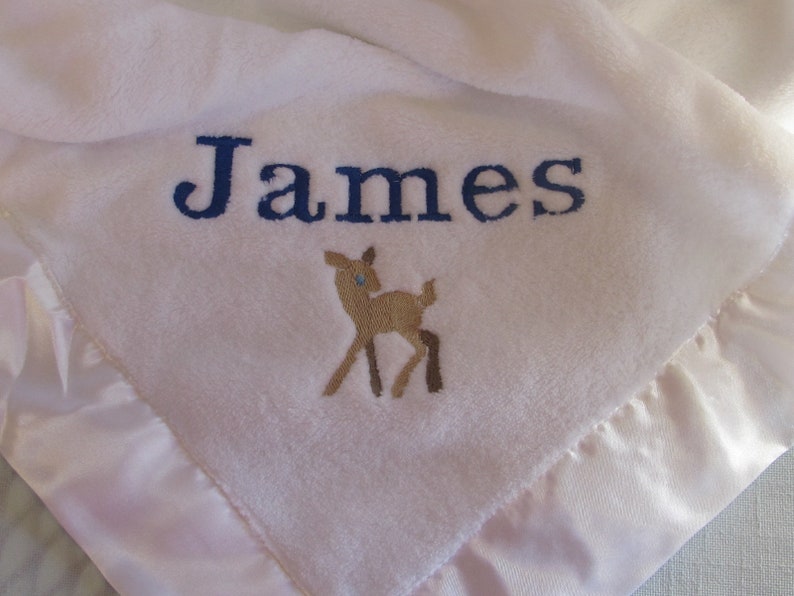Baby Blanket Custom Personalized Name and Deer Baby Blanket Etsy