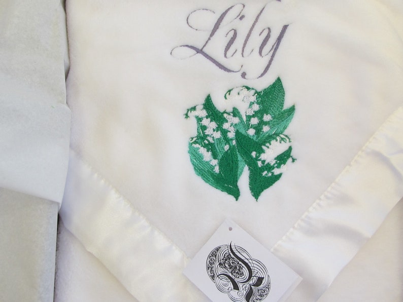 Baby Blanket Lily of the Valley Personalized Baby Blanket Etsy