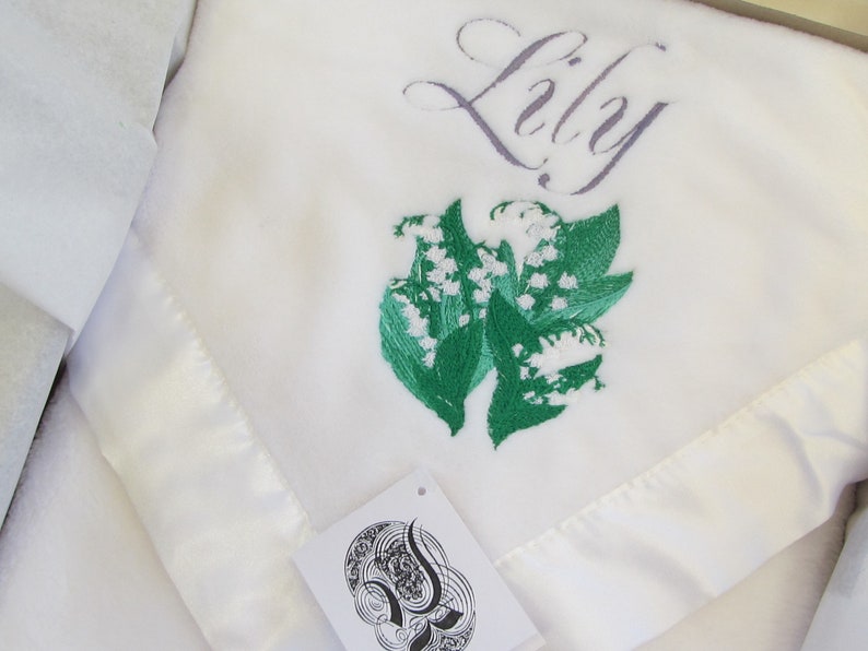 Baby Blanket Lily of the Valley Personalized Baby Blanket Etsy