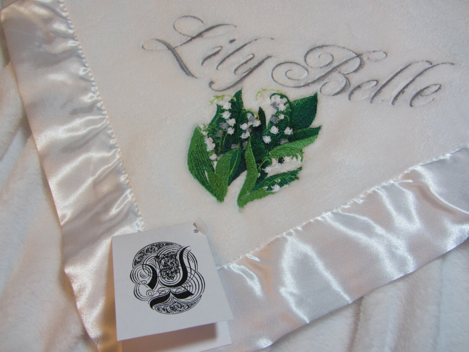 Baby Blanket Lily of the Valley Personalized Baby Blanket Etsy