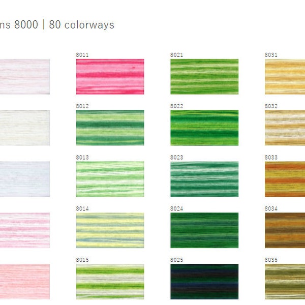 8001 - 8040 Cosmo Seasons Variegated Embroidery Floss by Lecien