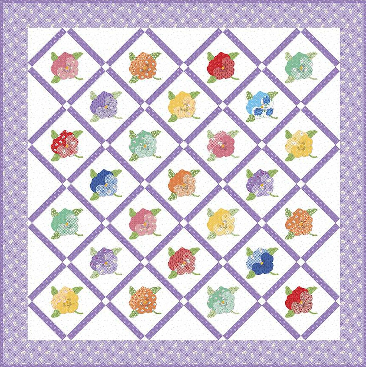 Buttermilk Basin Design Co. Flower Quilt Pattern Pansy Etsy
