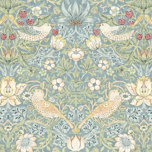 Strawberry Thief - Aqua, Morris & Co., Free Spririt Fabrics
