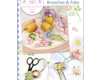 Wildflower Brooches & Fobs by Meg Hawkey for CrabApple Hill