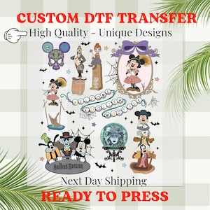 The Haunted Mansion Ready to Press, Retro Disney Halloween DTF Transfers, Halloween Mouse and Friends DTF Transfers, Disneyland Dtf Print