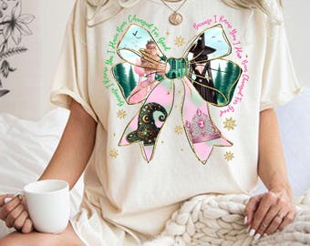 Coquette Bow Wicked Movie Inspired Pink & Green Shirt, Changed For Good Shirt, Wizard Of Oz Shirt, Custom Name Wicked Birthday Girl Gifts