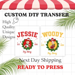 Disney Toy Story Matching DTF Transfer, Disneyland Family Matching DTF,Toy Story Characters Dtf, Disney Toy Story Ready To Press, Disney Dtf