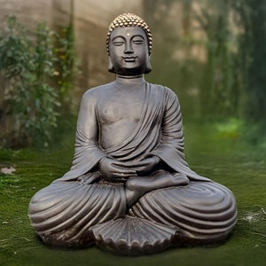 Duża statua Buddy Kamień Japoński Budda dekoracja Betonowa figurka relaksacyjna Rzeźba ogrodowa Zen Ozdoba jogi Medytacja sztuka Prezent dla kochanka