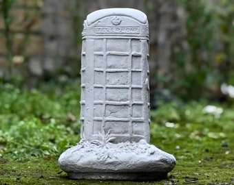 Unique telephone booth statue Iconic British decoration Concrete telephone booth sculpture Garden and home ornament Modern figurine Gift