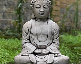 屋外用日本の仏像 静かな禅の庭の装飾 屋外瞑想の仏像 セメントヤード
