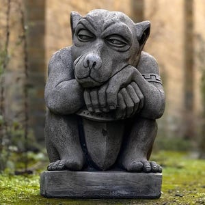 Stenen waterspuwer standbeeld buiten Gremlin ornament betonnen voogd sculptuur grote tuin monster hond beeldje voor tuin Goblin decoratie cadeau