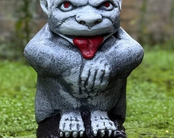 Concrete gargoyle statue Mythical creature Outdoor gargoyle Gothic dog sculpture Gothic protection figure Cement Mythical Creature ornament