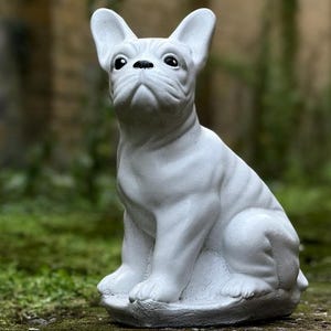 Realistic French Bulldog sculpture Stone Frenchie sculpture Memorial dog decor Outdoor pet figurine Animal sculpture Home and garden decor