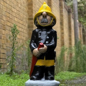 Amazing worker fireman statue Rugged garden decor Rugged working man yard sculpture Concrete man figurine Garden and home ornament Farm gift