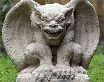 Erstaunliche Wasserspeier Statue Beton Gothic Dekor Outdoor Monster Skulptur Zement Wächter Figur Stein Monster Ornament Halloween Dekoration