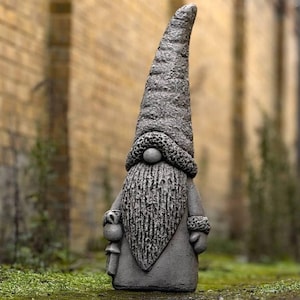 Large gnome sculpture Concrete Nordic elf statue Cement dwarf decoration Outdoor whimsical gnome ornament Garden lover gift Stone yard art