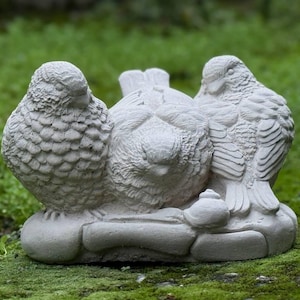 Beton Vogel Familie Statue Stein Trio Vogel Figur Garten Dekor Skulptur Zement Vogel Ornament, Outdoor Vogel Familie Statue Yard Art Decor