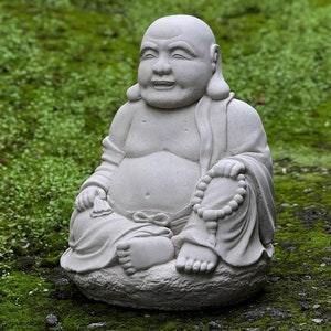 Duża śmiejąca się statua Buddy Kamienna dekoracja ogrodu Rzeźba zewnętrzna Zen Prezent medytacyjny Figurka Szczęśliwego Buddy Dekoracja Feng Shui Dekoracja Buddy