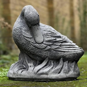 Garden guck sculpture Stone goose figurine Concrete bird statue Cement farm animal ornament  Farmer decoration Bird lover gift Yard art