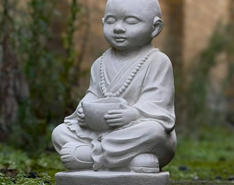 Amazing buddha with bowl statue Japanese buddha with pot sculpture Outdoor zen garden and home decor Tradition ornament Buddha lover gift