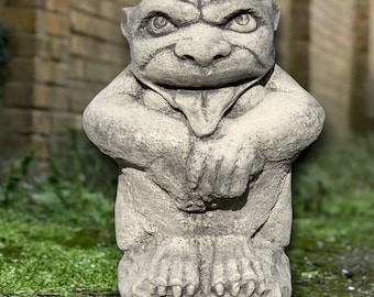 Garden monster sculpture Concrete guardian gargoyle figurine Stone demon statue Gothic gargoyle ornament Handmade monster Monster lover gift