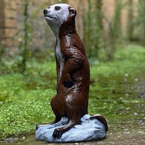 Amazing otter figurine Concrete otter garden sculpture Cement wildlife decoration Stone animal statue Otters lover gift Lawn ornament