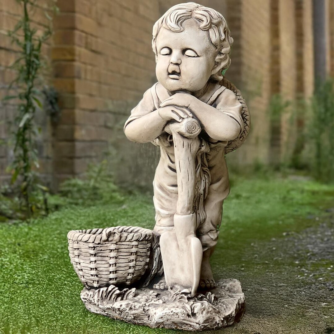 英国ガーデンオーナメントコンクリート 子供の像 現品お届け】イギリス