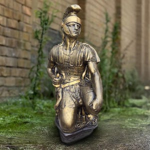 Outdoor soldier statue Garden Roman decoration Concrete Greek sculpture Ancient Rome figurine Yard art Front door sculpture Lawn ornament
