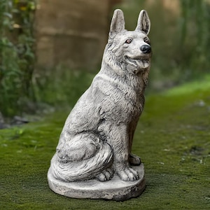 Large German Shepherd sculpture Stone German memorial dog statue Cement dog figurine Outdoor pet decoration Dog lover gift Yard ornament
