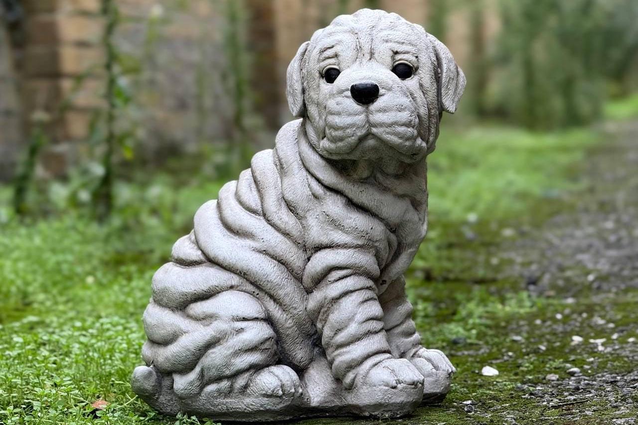 犬石材彫刻品 犬の彫刻「ぼくの家」 石 ストーン 雑貨 職人 伝統工芸 伝統工芸品