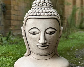 仏頭、9 インチ (23 cm)、コンクリート製仏像、ゴータマ・シッダールタ