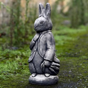 Stone Rabbit Statues Stone Peter Rabbit Statue Concrete Rabbit Garden and Home Figurine ...