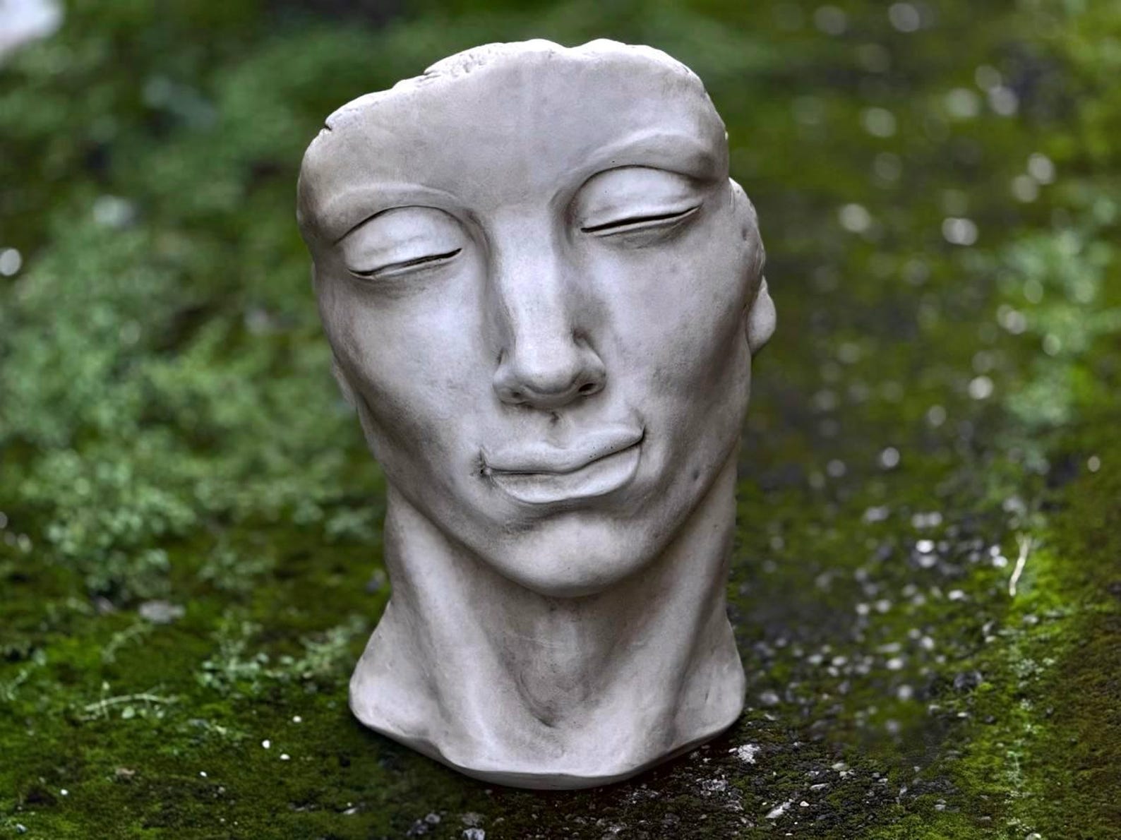 Large Modern Face Figurine Concrete Minimalist Head Sculpture Cement ...