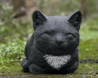 Unique concrete cat sculpture Stone kitten decoration Cement memorial cat ornament Pet lover gift Garden and home figurine Kitty lover gift