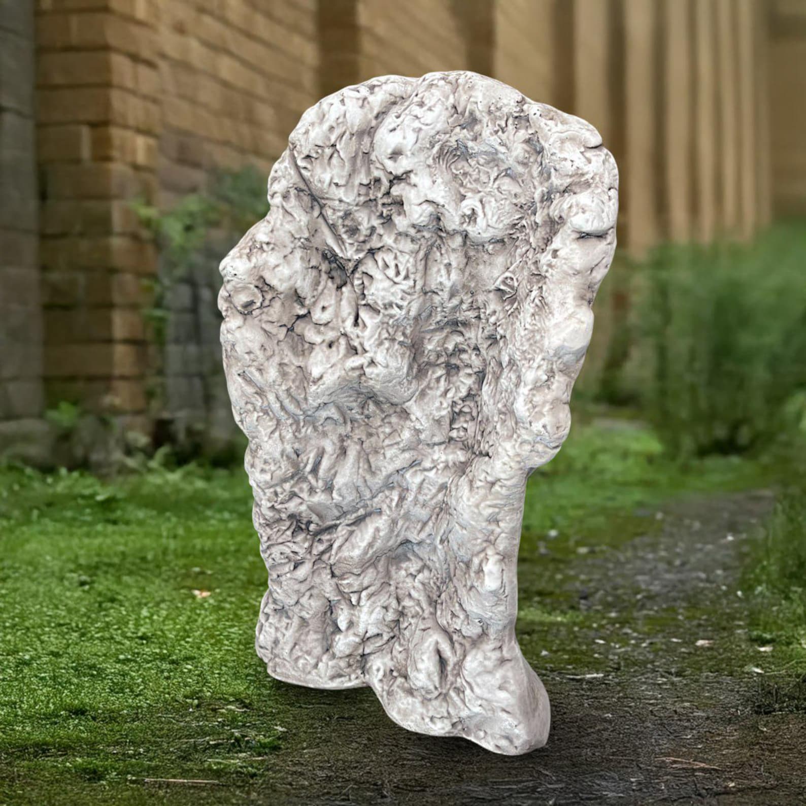 Large Head Sculpture Concrete Head Statue Outdoor Human Bust Figurine ...