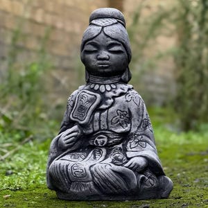 Asian Chinese woman sculpture Concrete Asian serenity statue Meditation garden decoration Zen goddess ornament Woman lover gift Yard art